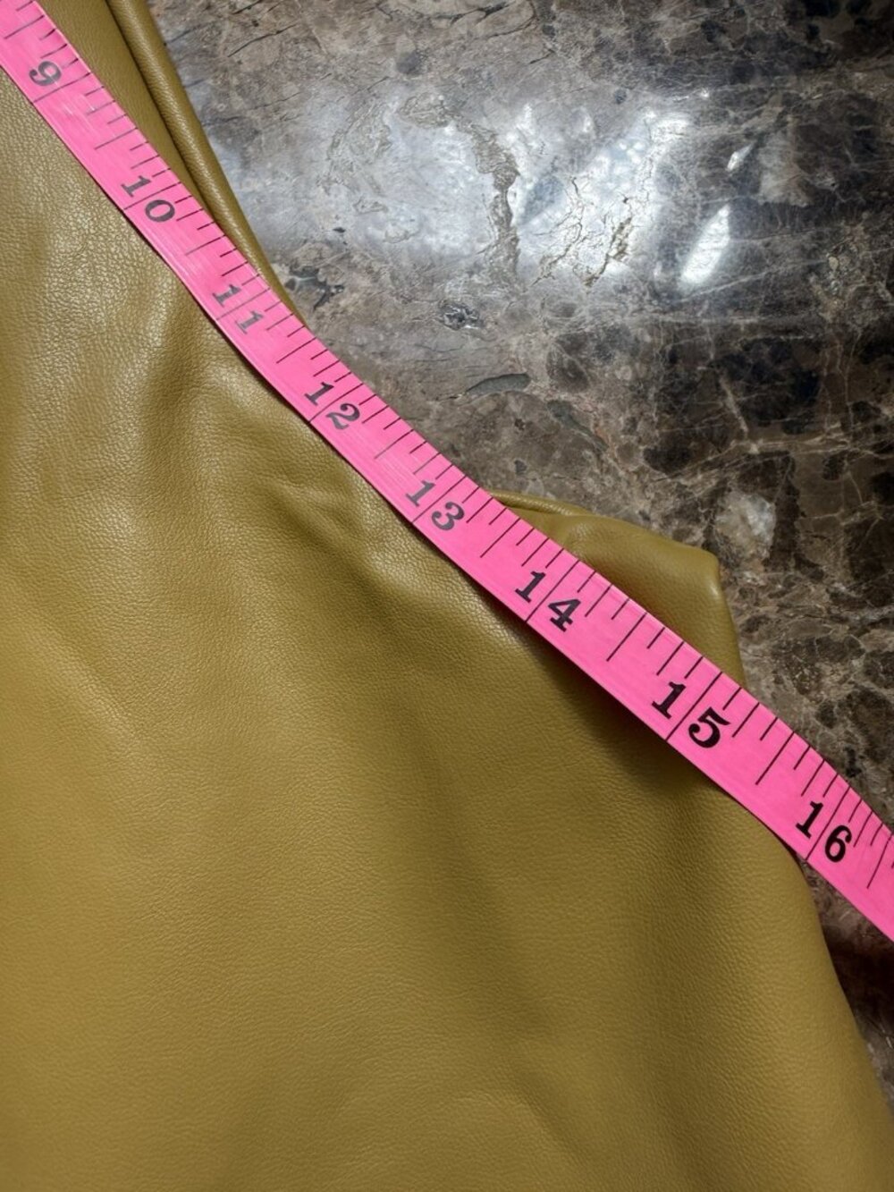 Anthropologie Maeve Faux Leather Strapless Jumpsuit XXSP Olive Green Wide LegNWT - Picture 10 of 14